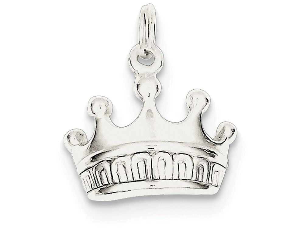 FJC Finejewelers Sterling Silver Polished Crown Charm