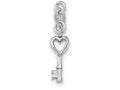 FJC Finejewelers Sterling Silver Polished Open Heart Key Charm