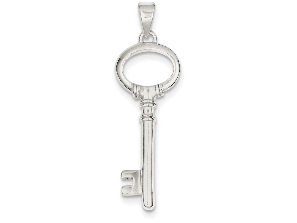 FJC Finejewelers Sterling Silver Polished Key Pendant Necklace - Chain Included