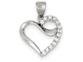 FJC Finejewelers Sterling Silver Cubic Zirconia Heart Pendant Necklace - Chain Included