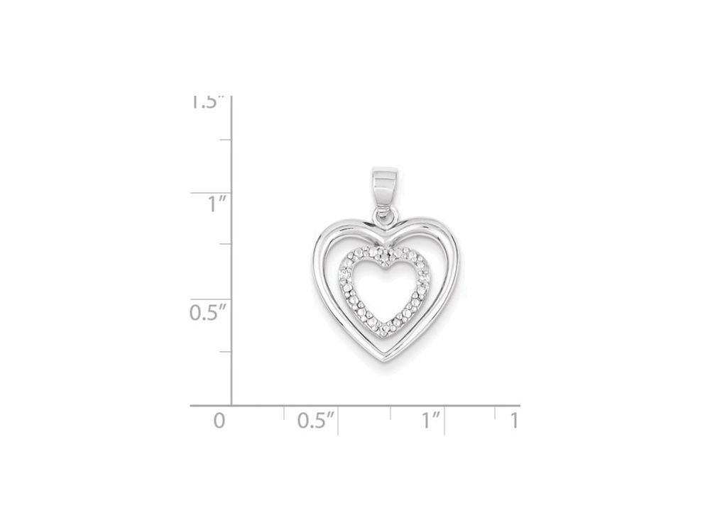 FJC Finejewelers Sterling Silver Cubic Zirconia Double Heart Pendant Necklace - Chain Included