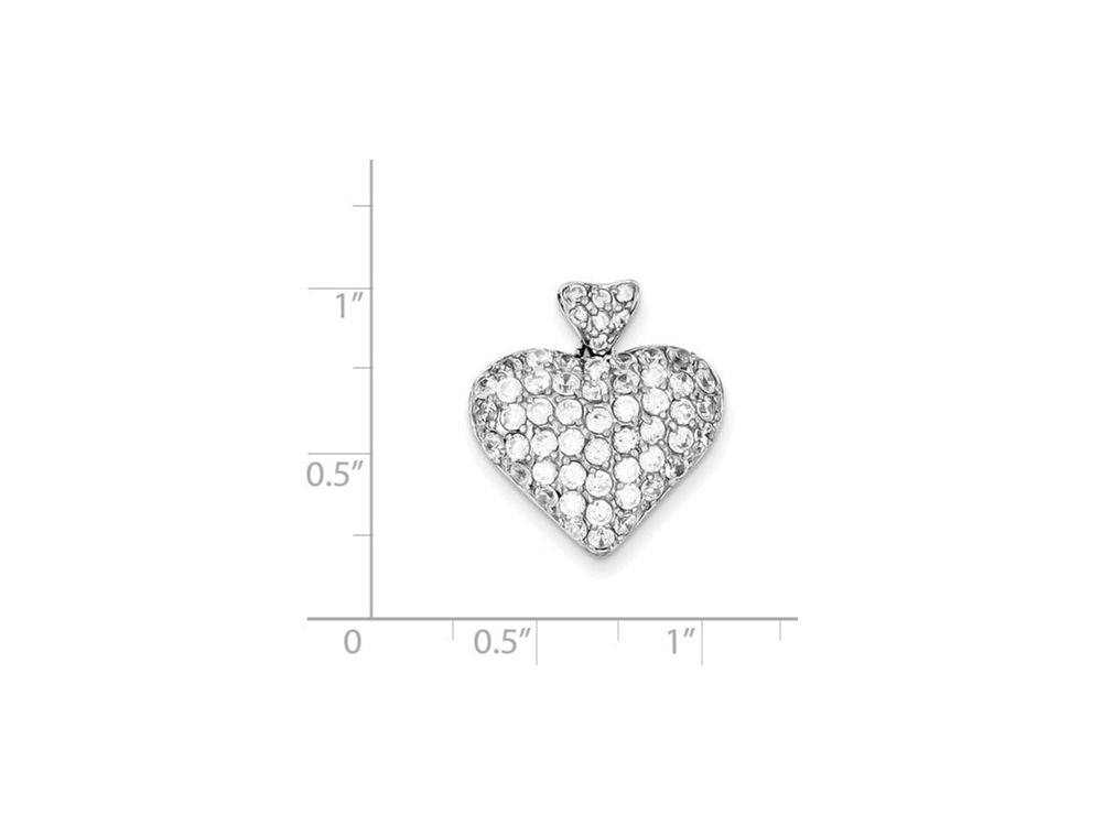 FJC Finejewelers Sterling Silver Cubic Zirconia Puffed Heart Pendant Necklace - Chain Included