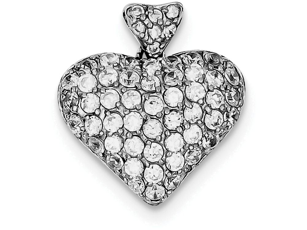 FJC Finejewelers Sterling Silver Cubic Zirconia Puffed Heart Pendant Necklace - Chain Included