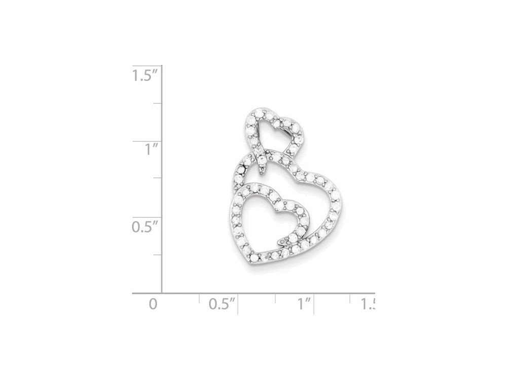 FJC Finejewelers Sterling Silver Multi Hearts Clear Cubic Zirconia Slide Pendant Necklace - Chain Included