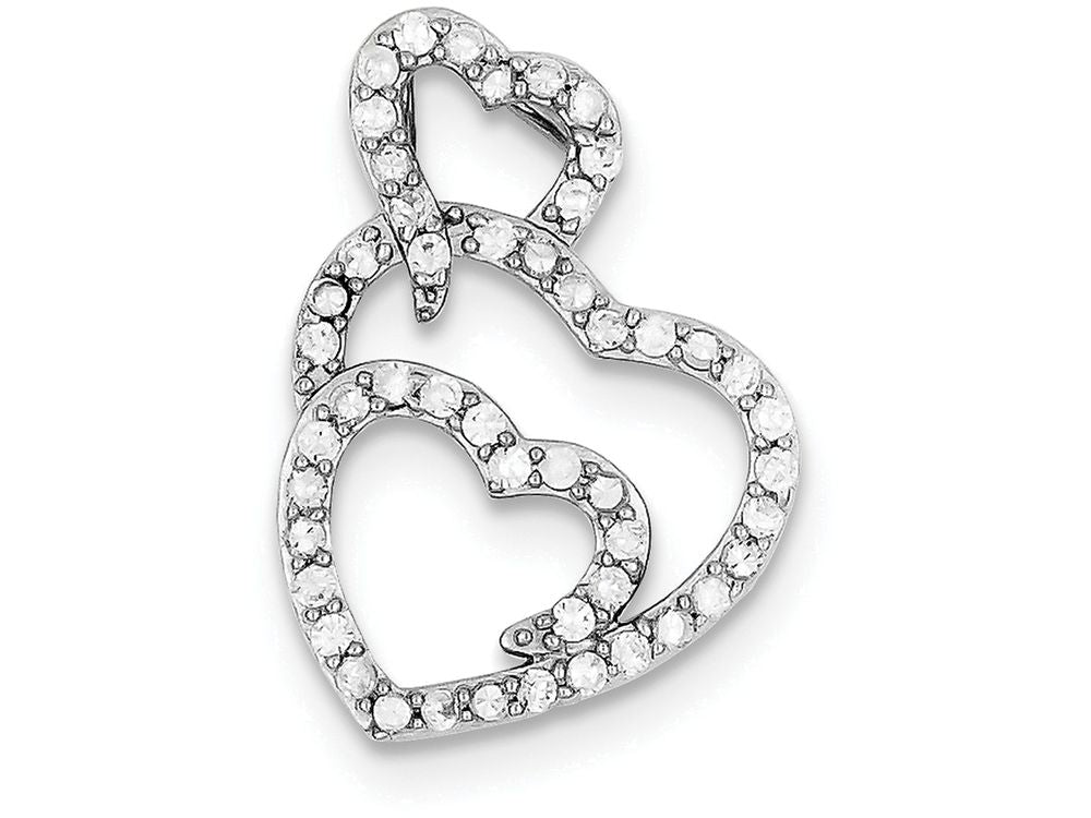 FJC Finejewelers Sterling Silver Multi Hearts Clear Cubic Zirconia Slide Pendant Necklace - Chain Included