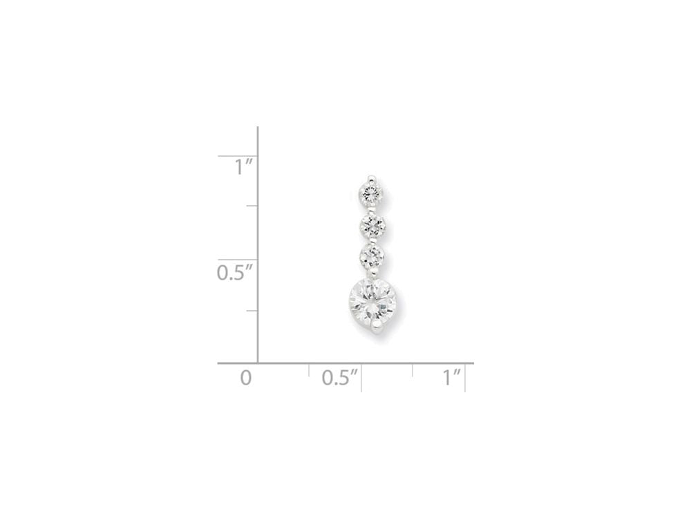 FJC Finejewelers Sterling Silver Polished Cubic Zirconia Pendant Necklace - Chain Included