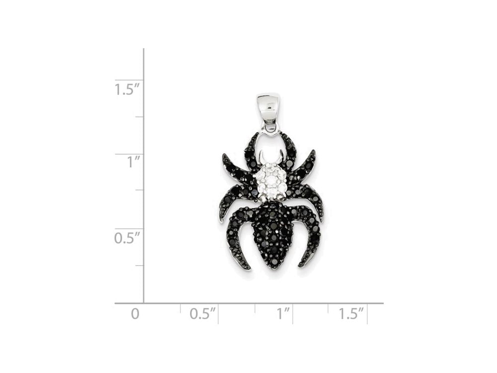 FJC Finejewelers Sterling Silver Black and White Cubic Zirconia Spider Pendant Necklace - Chain Included