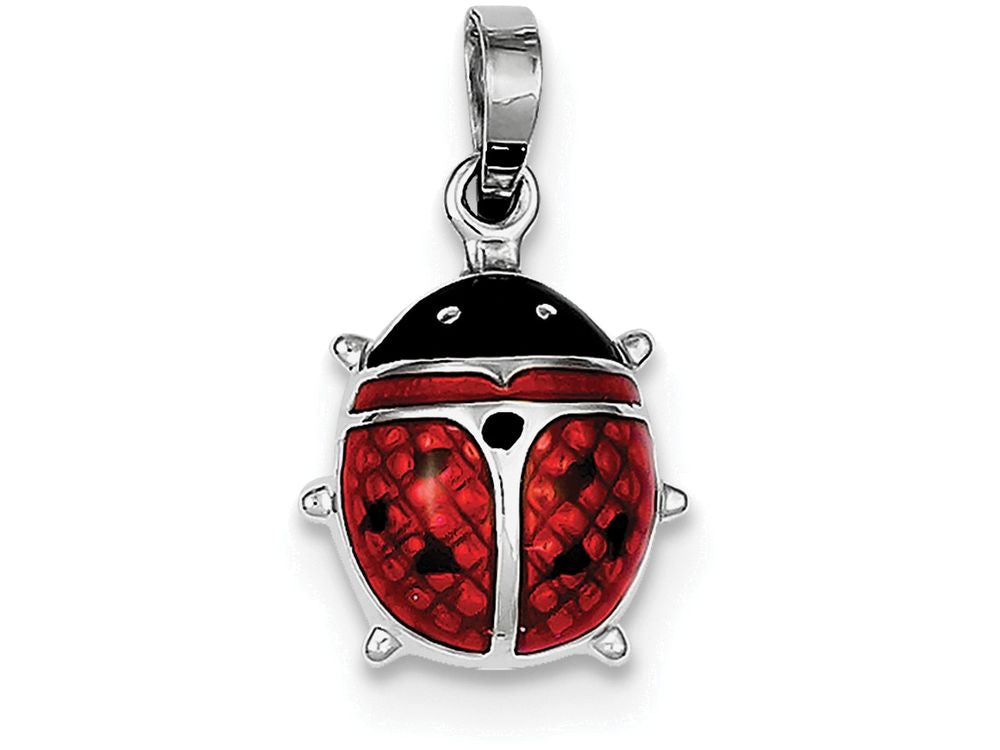 FJC Finejewelers Sterling Silver Enameled Ladybug Pendant Necklace - Chain Included