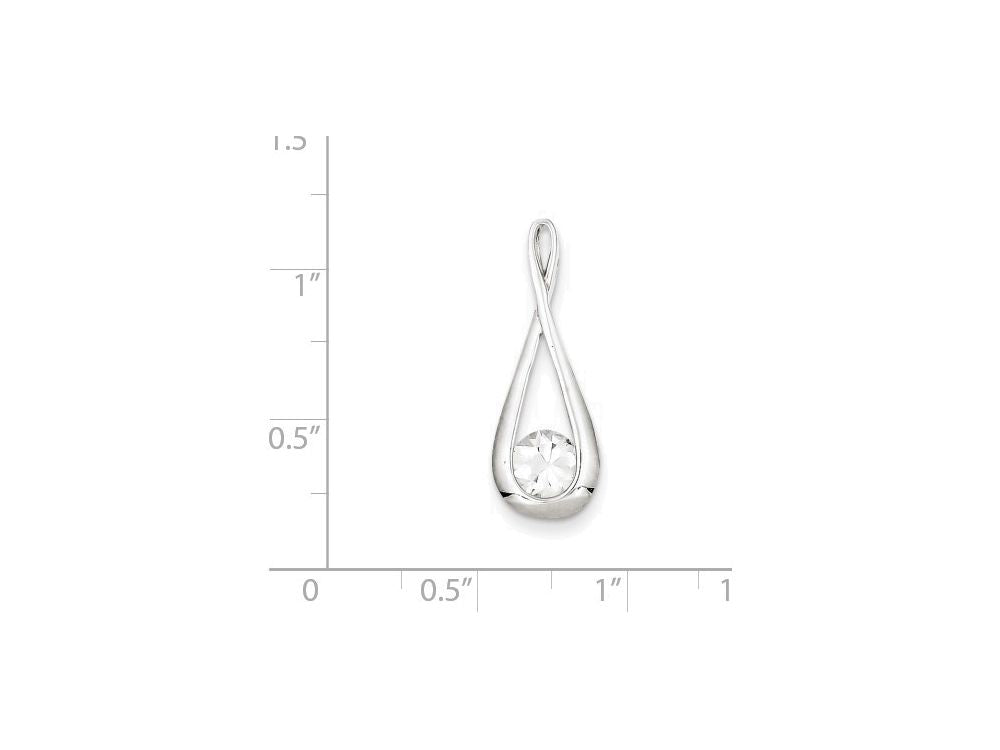 FJC Finejewelers Sterling Silver Cubic Zirconia Tear Drop Pendant Necklace - Chain Included