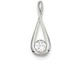 FJC Finejewelers Sterling Silver Cubic Zirconia Tear Drop Pendant Necklace - Chain Included