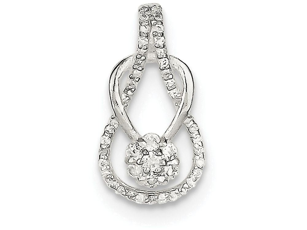 FJC Finejewelers Sterling Silver Cubic Zirconia and Teardrop Pendant Necklace - Chain Included