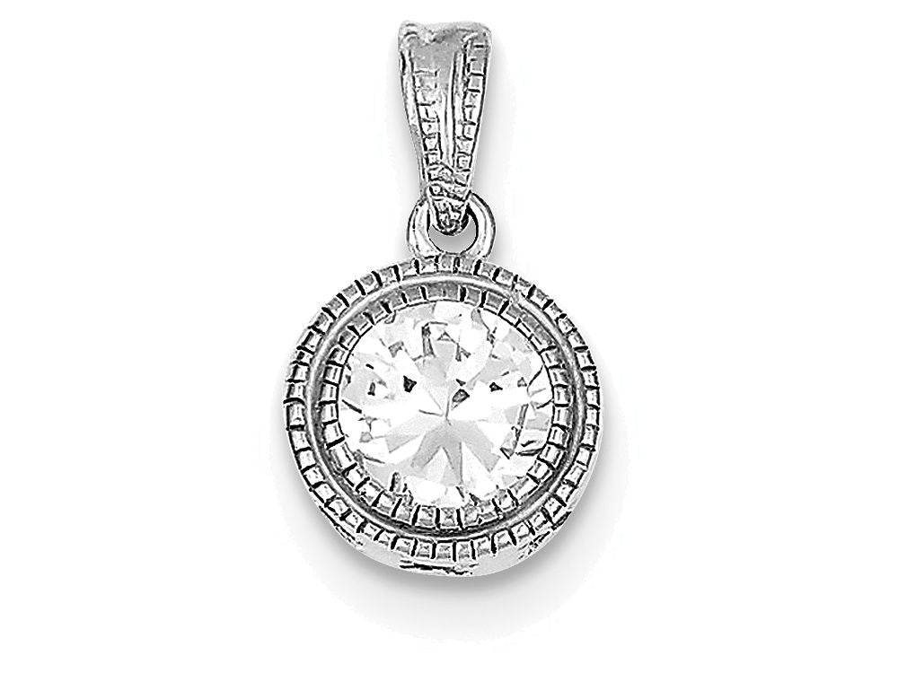 FJC Finejewelers Sterling Silver Cubic Zirconia Circle X Edge Pendant Necklace - Chain Included