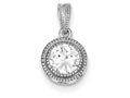 FJC Finejewelers Sterling Silver Cubic Zirconia Circle X Edge Pendant Necklace - Chain Included