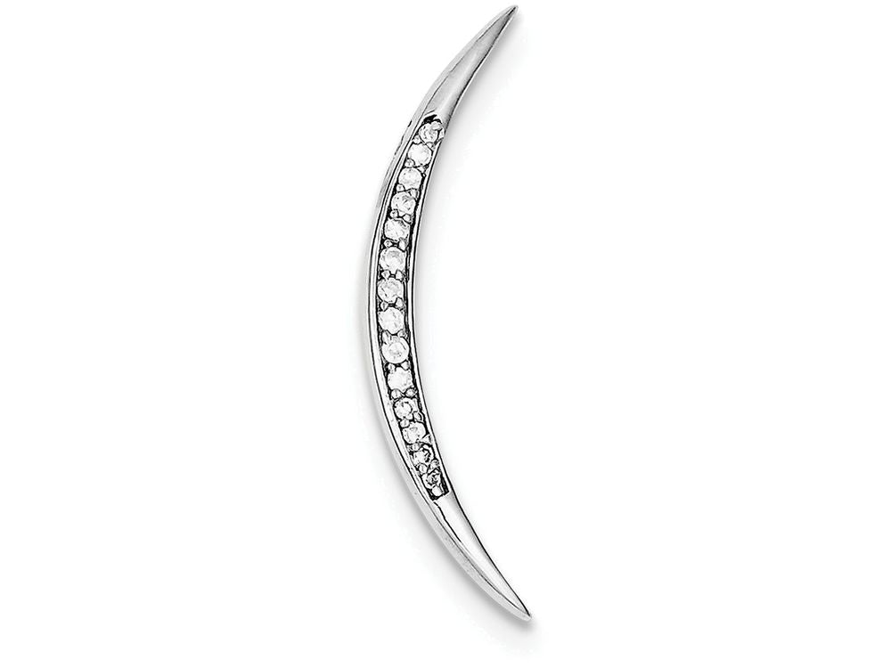FJC Finejewelers Sterling Silver Cubic Zirconia Moon Pendant Necklace - Chain Included