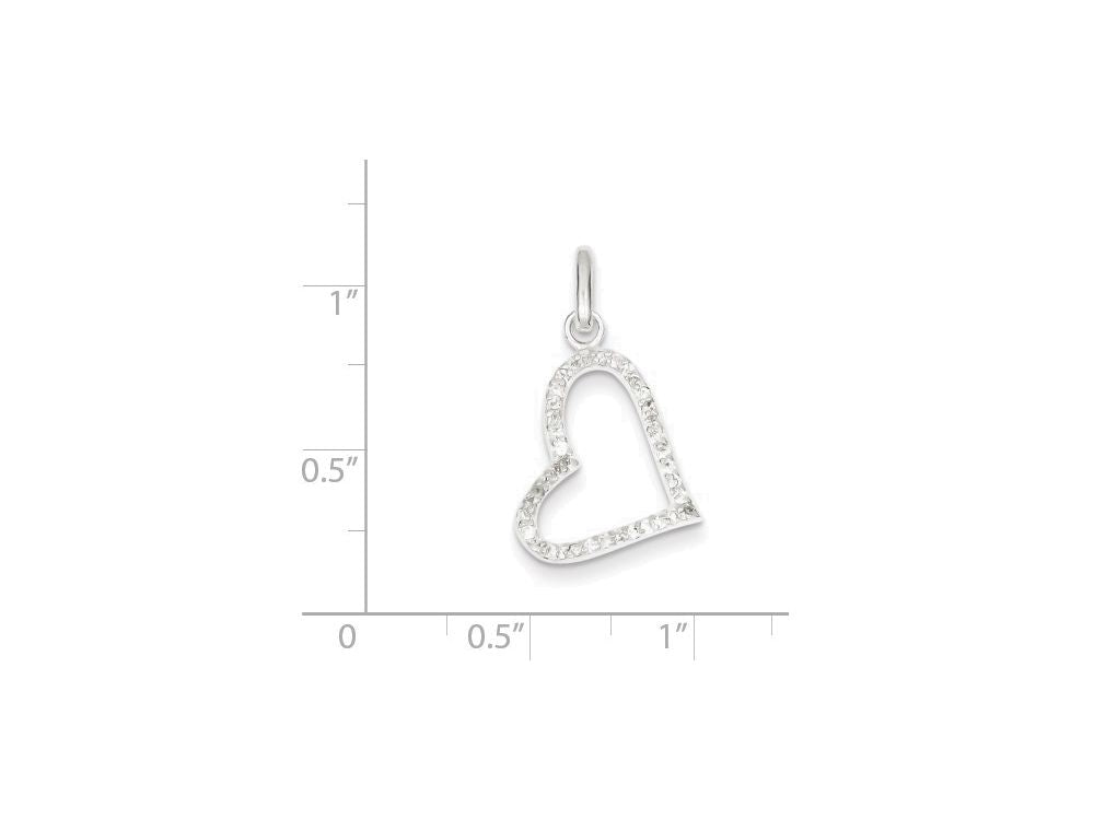 FJC Finejewelers Sterling Silver Cubic Zirconia Heart Pendant Necklace - Chain Included