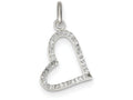 FJC Finejewelers Sterling Silver Cubic Zirconia Heart Pendant Necklace - Chain Included