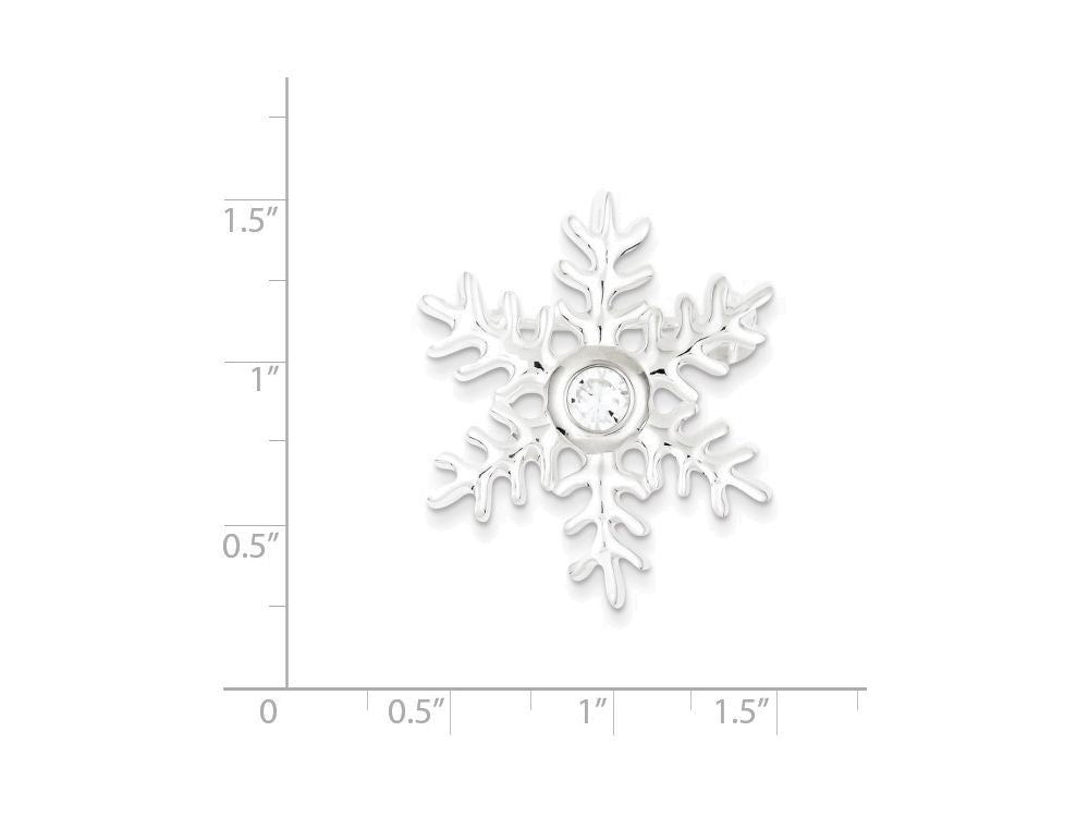 FJC Finejewelers Sterling Silver Cubic Zirconia Snowflake Pin And Pendant Necklace - Chain Included
