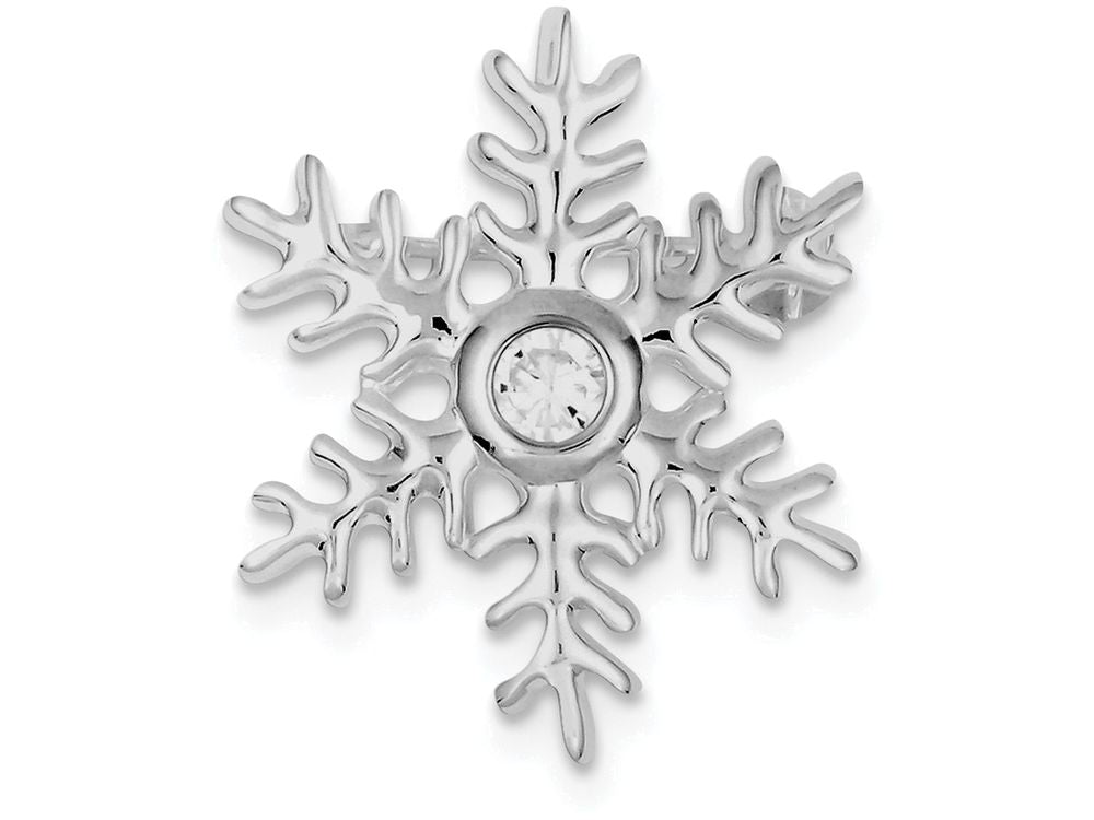 FJC Finejewelers Sterling Silver Cubic Zirconia Snowflake Pin And Pendant Necklace - Chain Included