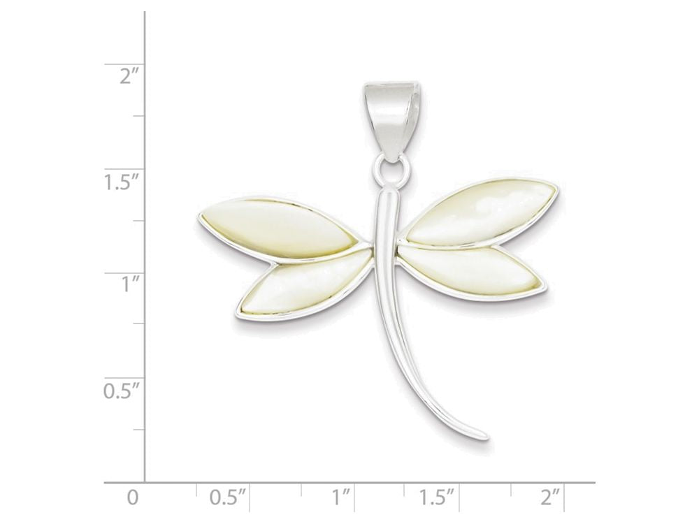 FJC Finejewelers Sterling Silver White Shell Dragonfly Pendant Necklace - Chain Included