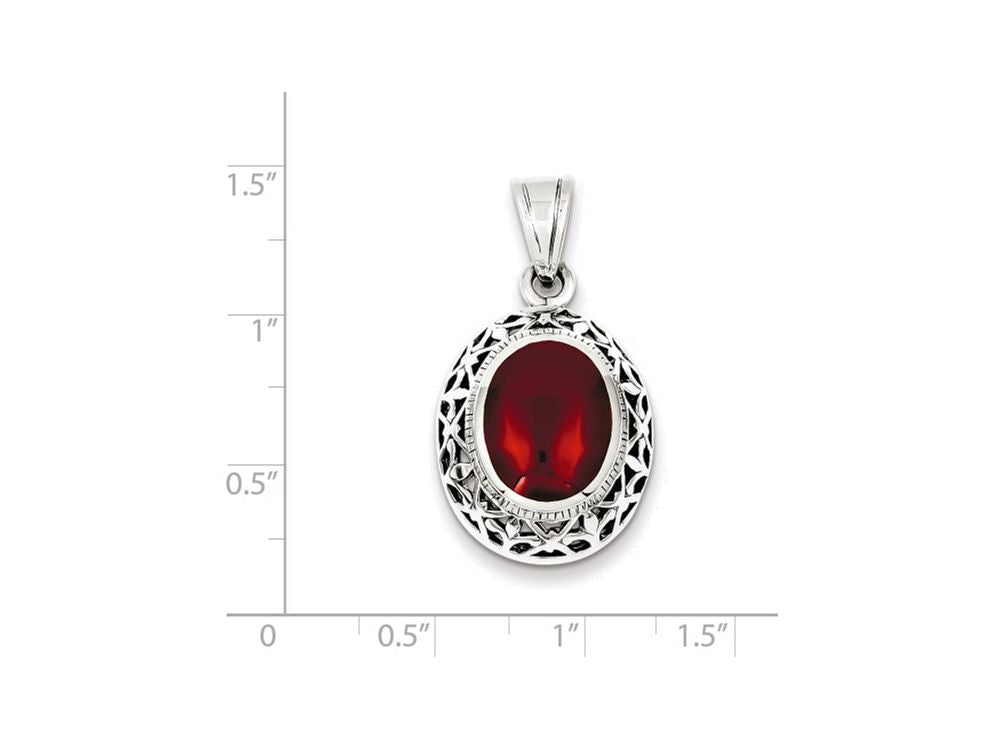 FJC Finejewelers Sterling Silver Carnelian Pendant Necklace - Chain Included