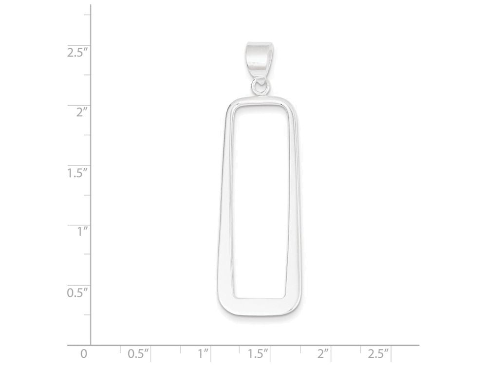 FJC Finejewelers Sterling Silver Rectangle Pendant Necklace - Chain Included