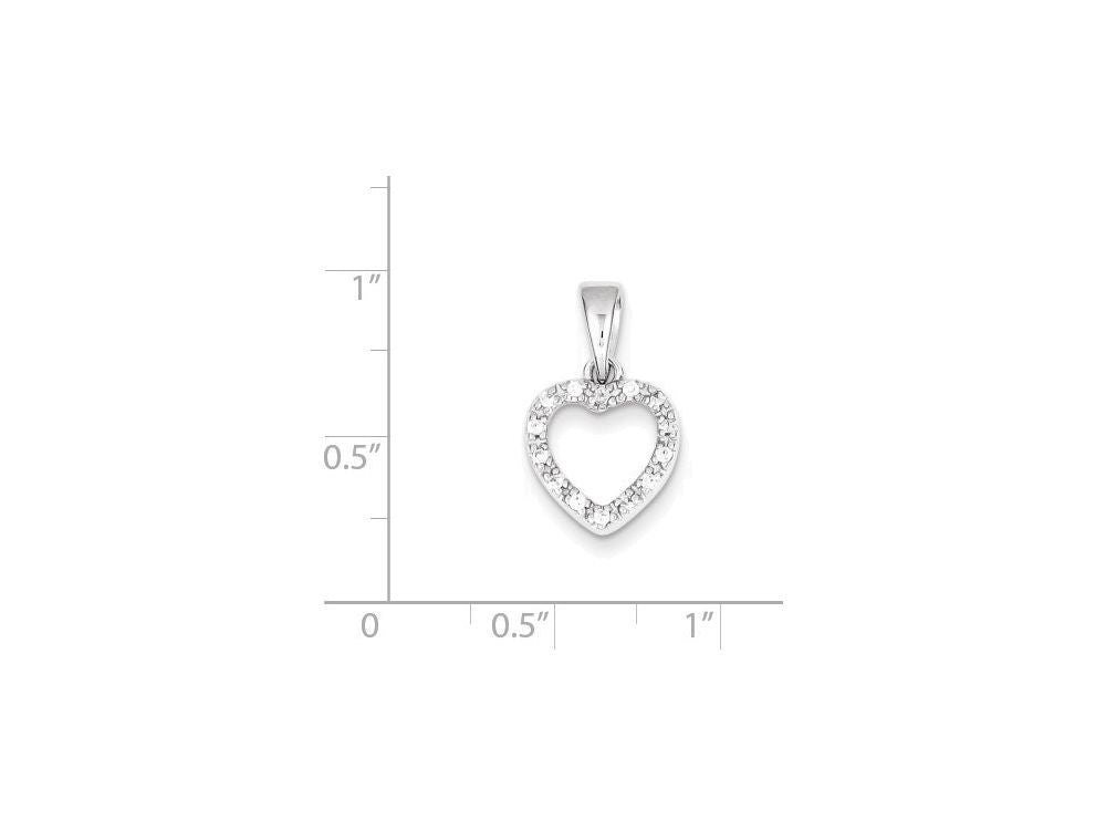 FJC Finejewelers Sterling Silver Cubic Zirconia Heart Shape Pendant Necklace - Chain Included