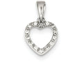 FJC Finejewelers Sterling Silver Cubic Zirconia Heart Shape Pendant Necklace - Chain Included