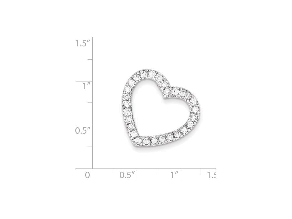 FJC Finejewelers Sterling Silver Cubic Zirconia Heart Slide Pendant Necklace - Chain Included