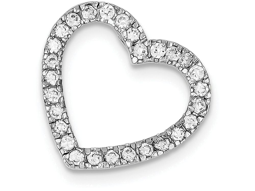 FJC Finejewelers Sterling Silver Cubic Zirconia Heart Slide Pendant Necklace - Chain Included