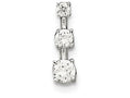 FJC Finejewelers Sterling Silver 3-stone Cubic Zirconia Pendant Necklace - Chain Included