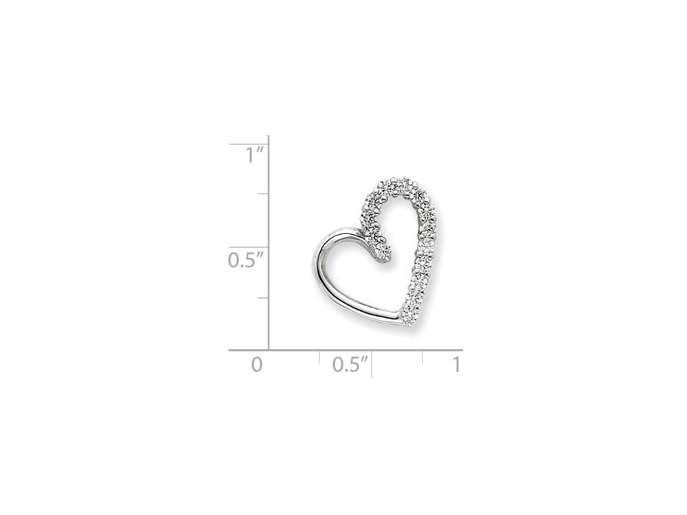 FJC Finejewelers Sterling Silver Cubic Zirconia Heart Pendant Necklace - Chain Included