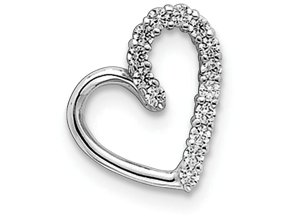 FJC Finejewelers Sterling Silver Cubic Zirconia Heart Pendant Necklace - Chain Included