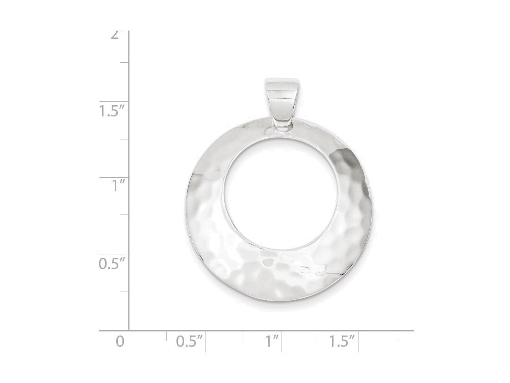 FJC Finejewelers Sterling Silver Hammered Circle Pendant Necklace - Chain Included