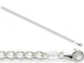 Amore LaVita Sterling Silver Half round Wire Curb Charm Bracelet 8 inches (4.5mm)