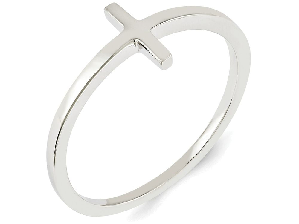 FJC Finejewelers Sterling Silver Sideways Cross Ring