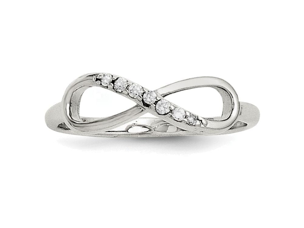 FJC Finejewelers Sterling Silver With CZ Infinity Ring