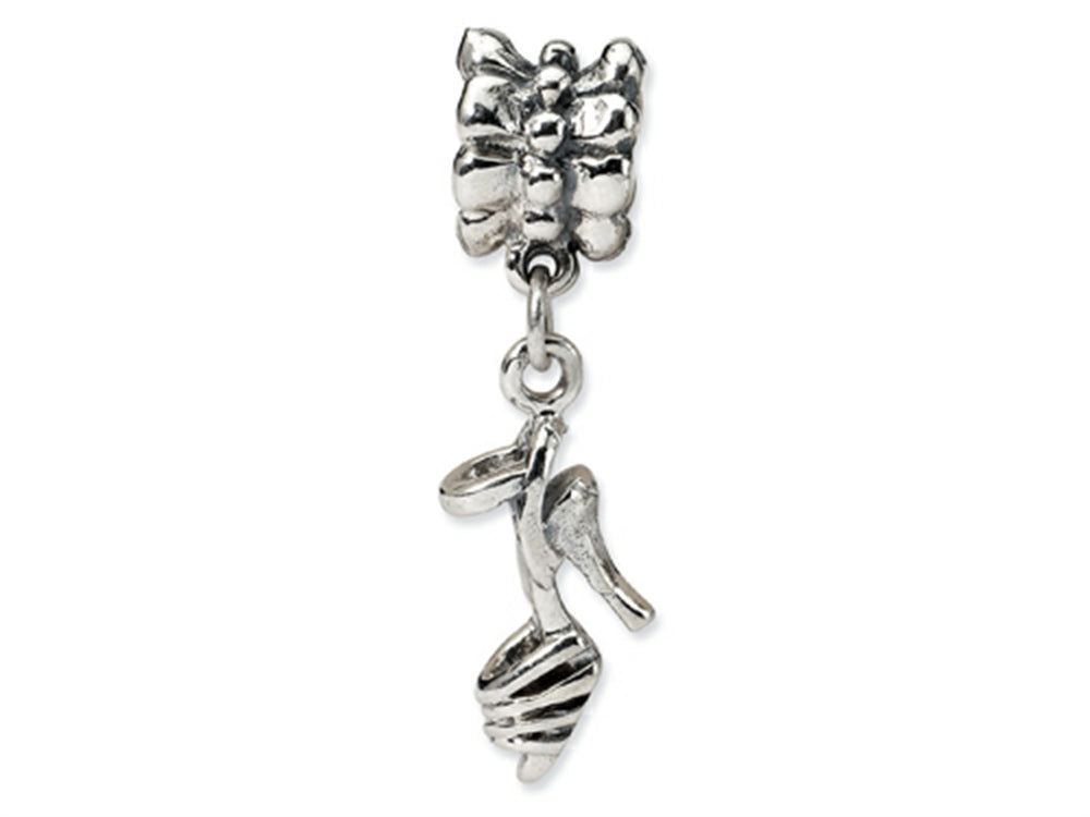 Reflections Sterling Silver High Heel Shoe Dangle Bead / Charm