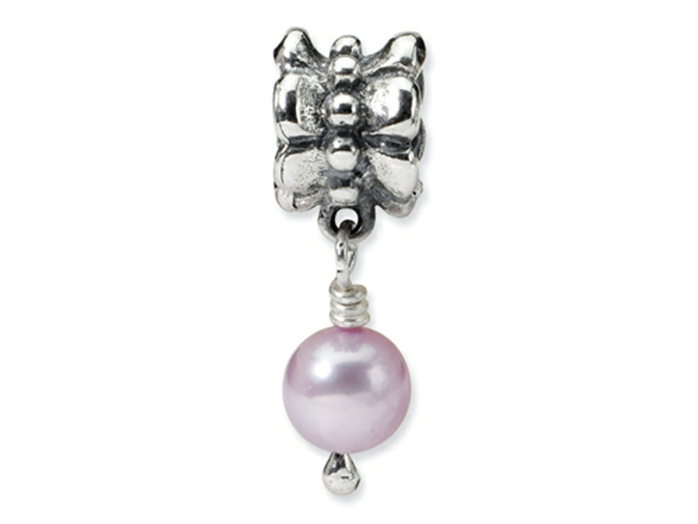 Reflections Sterling Silver Grey Cultured Pearl Dangle Bead / Charm