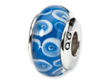 Reflections Sterling Silver Blue/White Murano Glass Bead / Charm