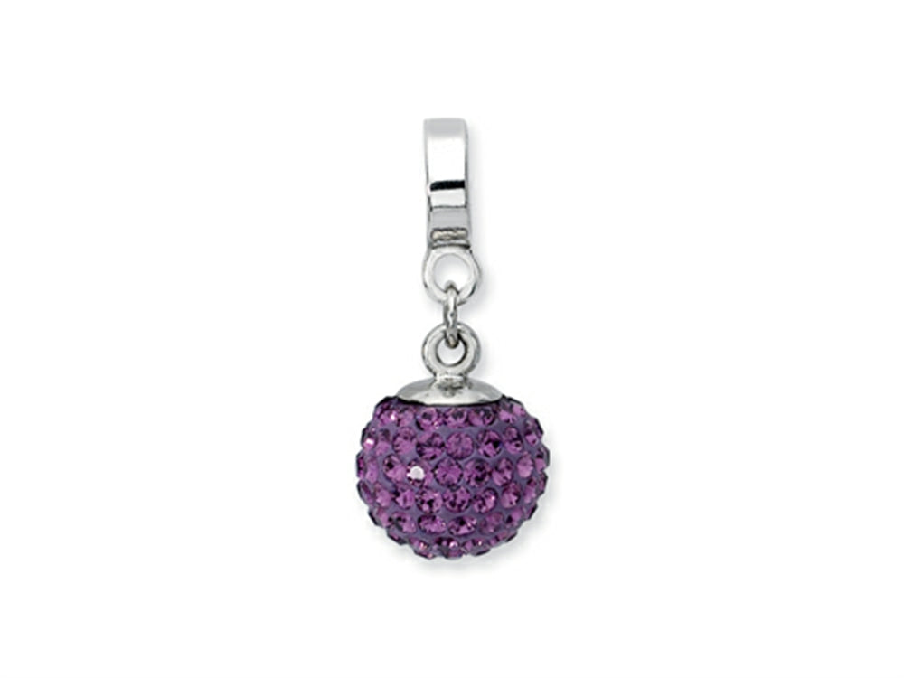 Reflections Sterling Silver February Preciosa Crystal Ball Dangle Bead / Charm