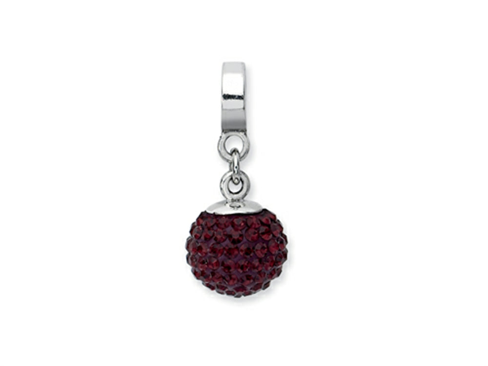 Reflections Sterling Silver January Preciosa Crystal Ball Dangle Bead / Charm