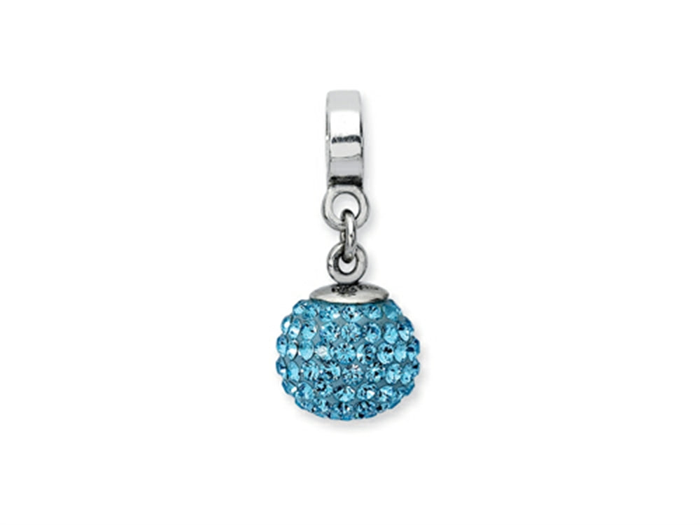 Reflections Sterling Silver March Preciosa Crystal Ball Dangle Bead / Charm