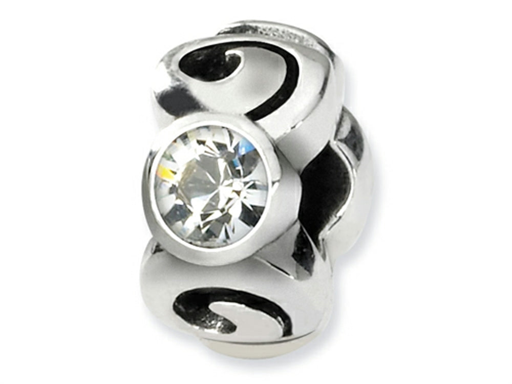 Reflections Sterling Silver April Preciosa Crystal Birth Month Bead / Charm