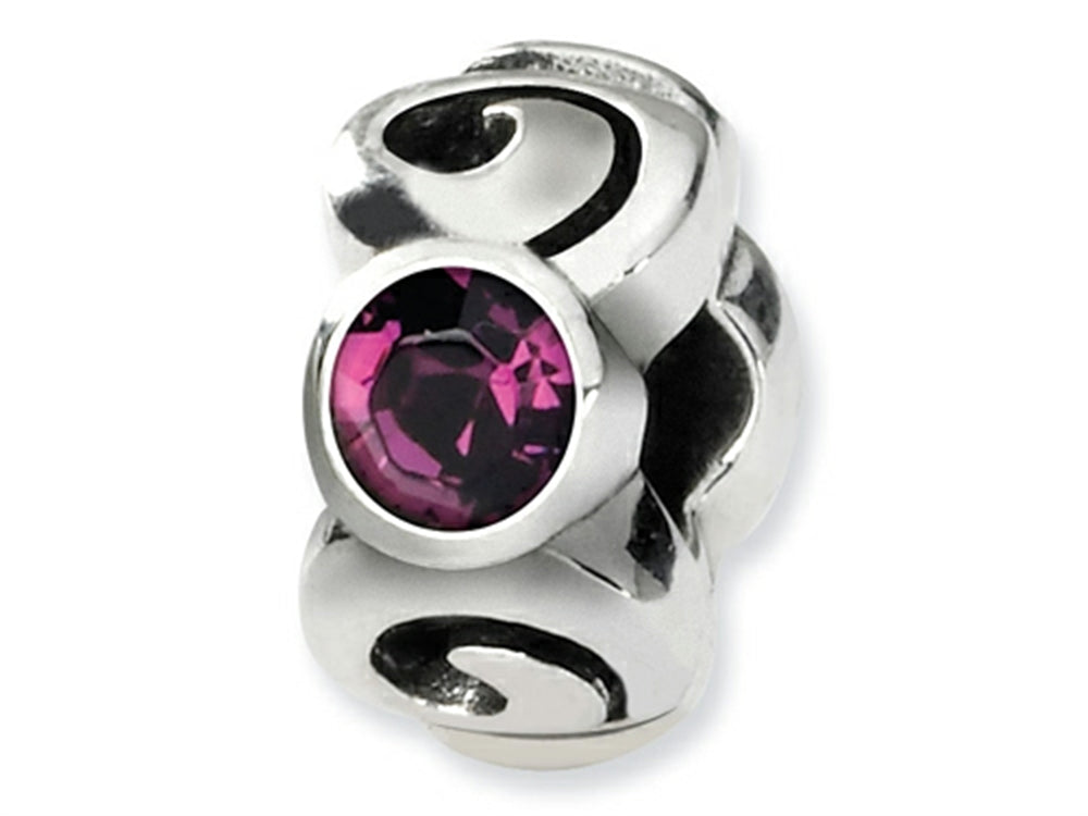 Reflections Sterling Silver February Preciosa Crystal Birth Month Bead / Charm