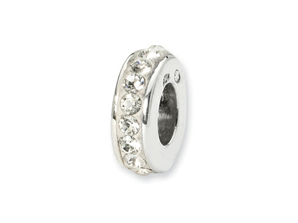 Reflections Sterling Silver April Single Row Preciosa Crystal Bead / Charm