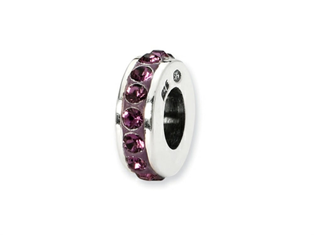 Reflections™ Sterling Silver February Single Row Preciosa Crystal Bead / Charm