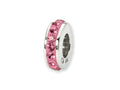 Reflections Sterling Silver October Single Row Preciosa Crystal Bead / Charm