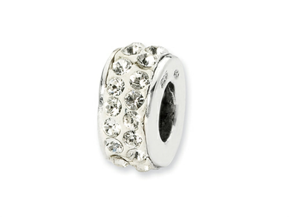 Reflections™ Sterling Silver April Double Row Preciosa Crystal Bead / Charm