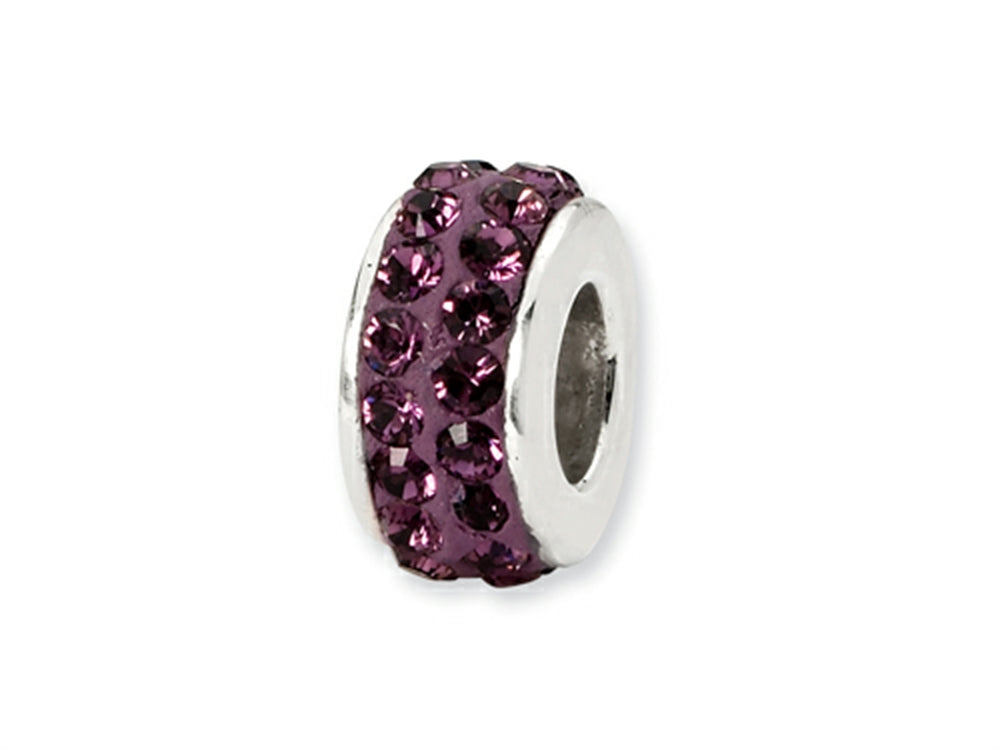 Reflections Sterling Silver February Double Row Preciosa Crystal Bead / Charm