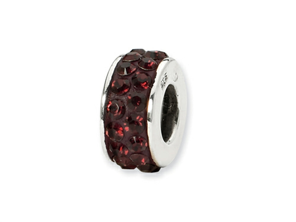 Reflections Sterling Silver January Double Row Preciosa Crystal Bead / Charm